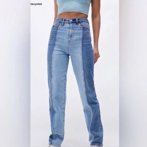 Pacsun Eco Two-Tone High-Rise Straight Leg Jeans